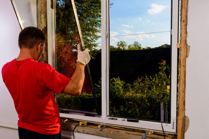 New double-hung windows on a home